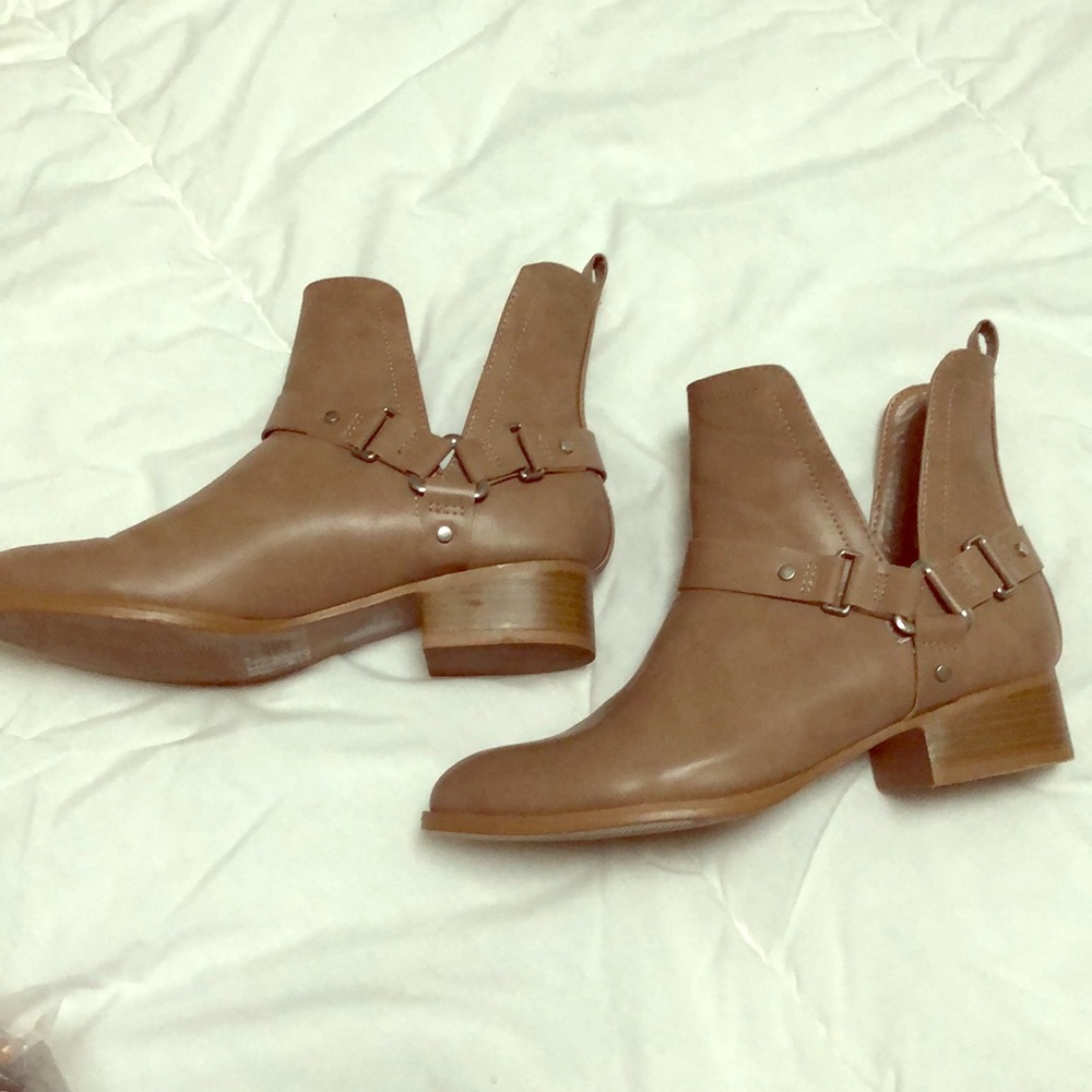 Faux Leather Ankle Boots